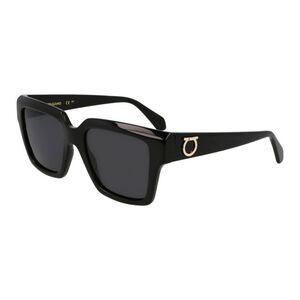 Salvatore Ferragamo Sunglasses Square Full Rim, Black Frame and Grey Lens